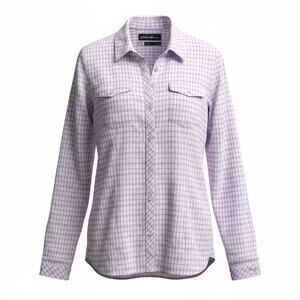 Eddie Bauer Travex Roll Tab Long Sleeves Top Purple Plaid Small